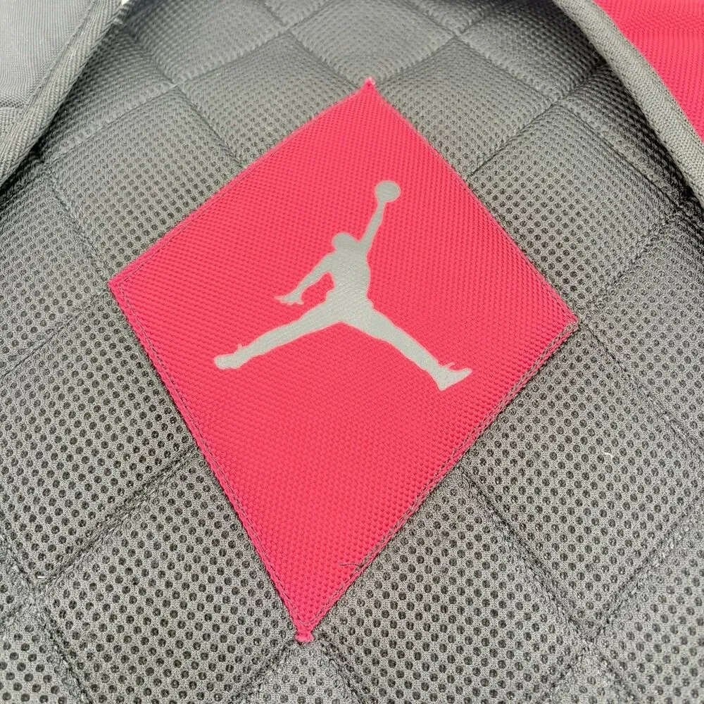 NIKE JORDAN Backpack Gray Pink Jumpman Laptop School Travel Bag